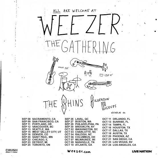 Weezer 2026–2027 tour poster